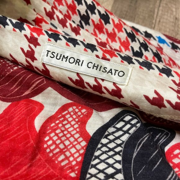 Tsumori Chisato Womens Multicolor Textile Long Sleeve Midi A Line Dress Size 2 - Picture 10 of 12